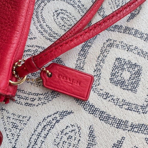 Coach Double-Zip Leather Wristlet – Red - Picture 9 of 11